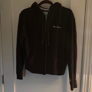 Champion Black Casual hoodie cropped women’s L large. Like new!!